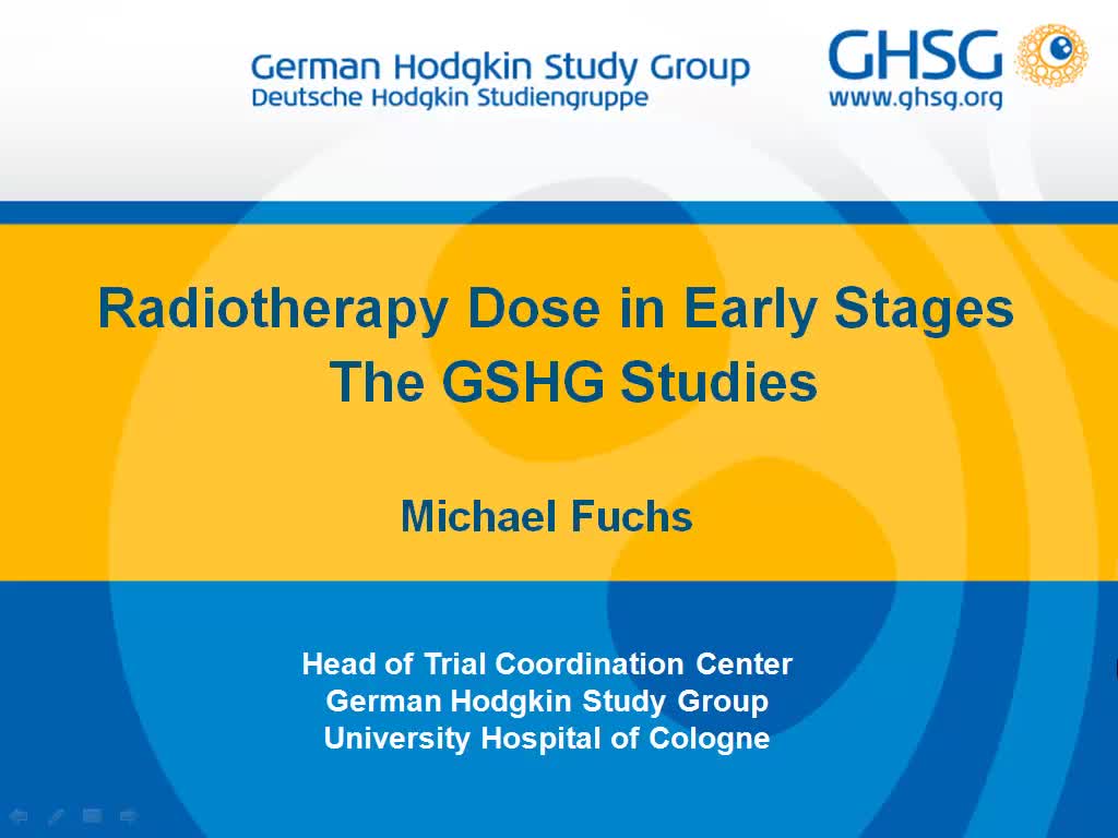 RT Dose in Early Stages – the GHSG Studies