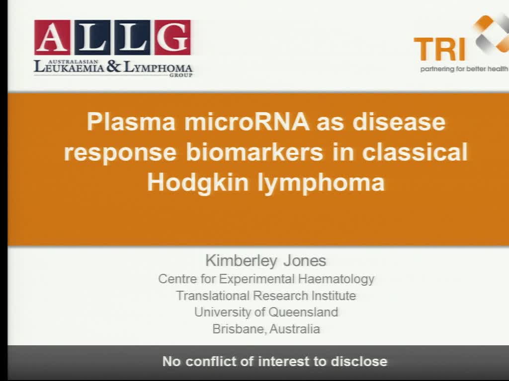Plasma microRNA are disease response biomarkers in classical Hodgkin Lymphoma