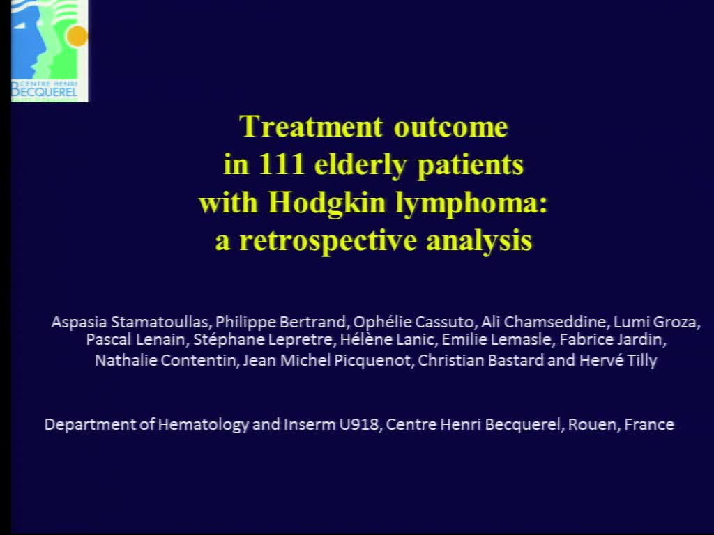 Treatment outcome in 111 elderly patients with Hodgkin Lymphoma: a retrospective analysis