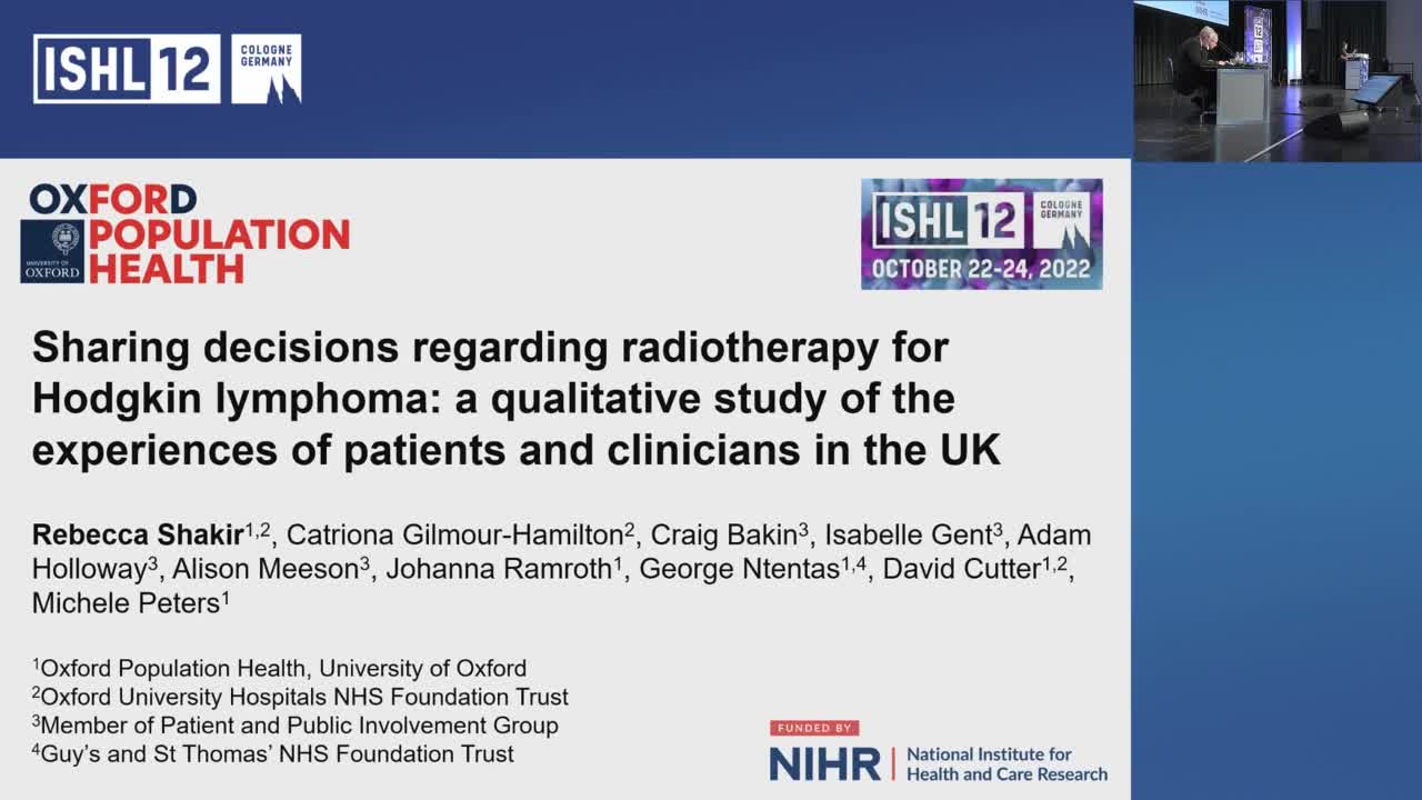 Sharing decisions regarding radiotherapy for Hodgkin lymphoma: a qualitative study of the experiences of patients and clinicians in the UK