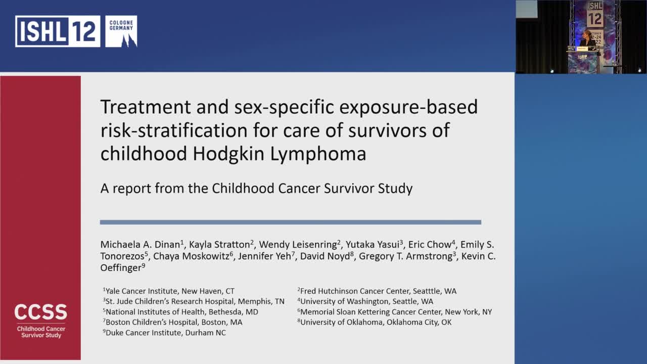 Treatment and sex-specific exposure-based risk-stratification for care of survivors of childhood Hodgkin Lymphoma: A report from the Childhood Cancer Survivor Study.