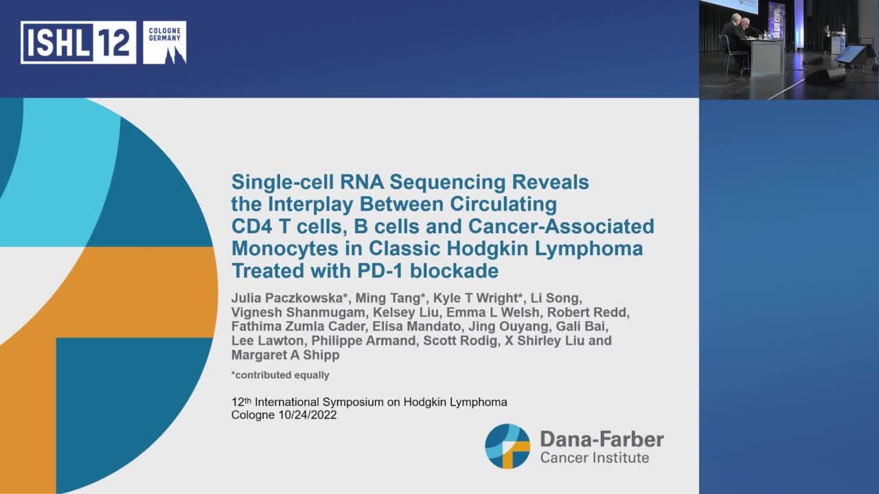 Single-cell RNA sequencing reveals the interplay between circulating CD4 T cells, B cells and cancer-associated monocytes in classic Hodgkin lymphoma treated with PD-1 blockade