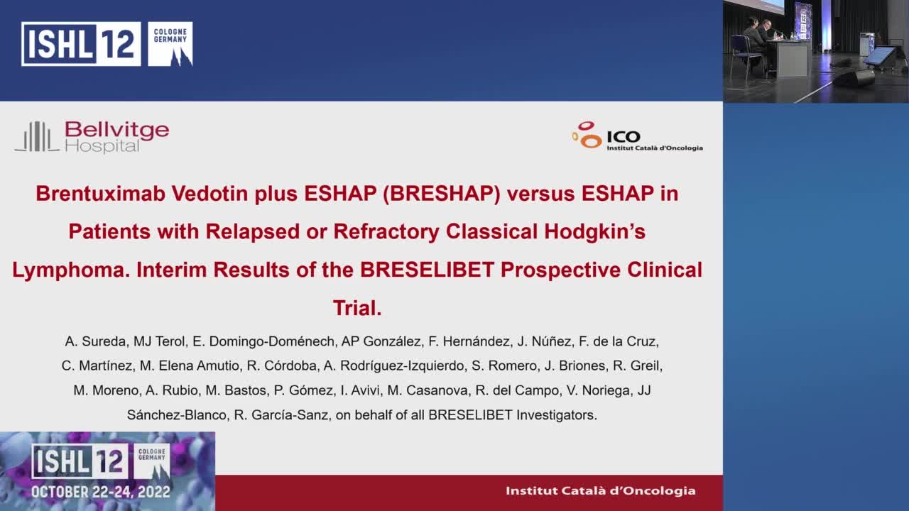 Brentuximab Vedotin plus ESHAP (BRESHAP) versus ESHAP in Patients with Relapsed or Refractory Classical Hodgkin’s Lymphoma. Interim Results of the BRESELIBET Prospective Clinical Trial.