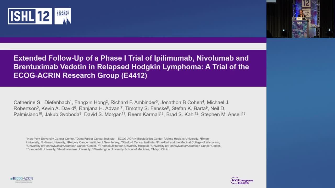 Long term Follow-up of a Phase I Study Combinations of Ipilimumab, Nivolumab and Brentuximab Vedotin in Patients with Relapsed/Refractory Hodgkin Lymphoma: A trial of the ECOG-ACRIN Research Group (E4412: Arms A-I)