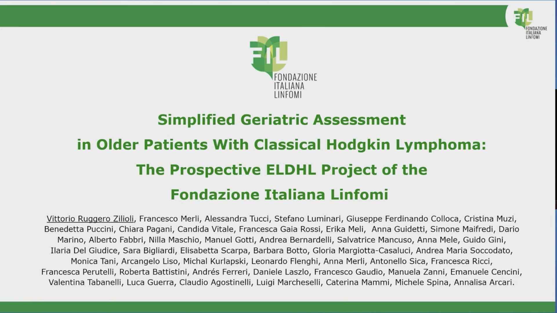 Abstract T002: Simplified Geriatric Assessment (sGA) in Older Patients With Classical Hodgkin Lymphoma (cHL): The Prospective ELDHL Project of the Fondazione Italiana Linfomi (FIL)