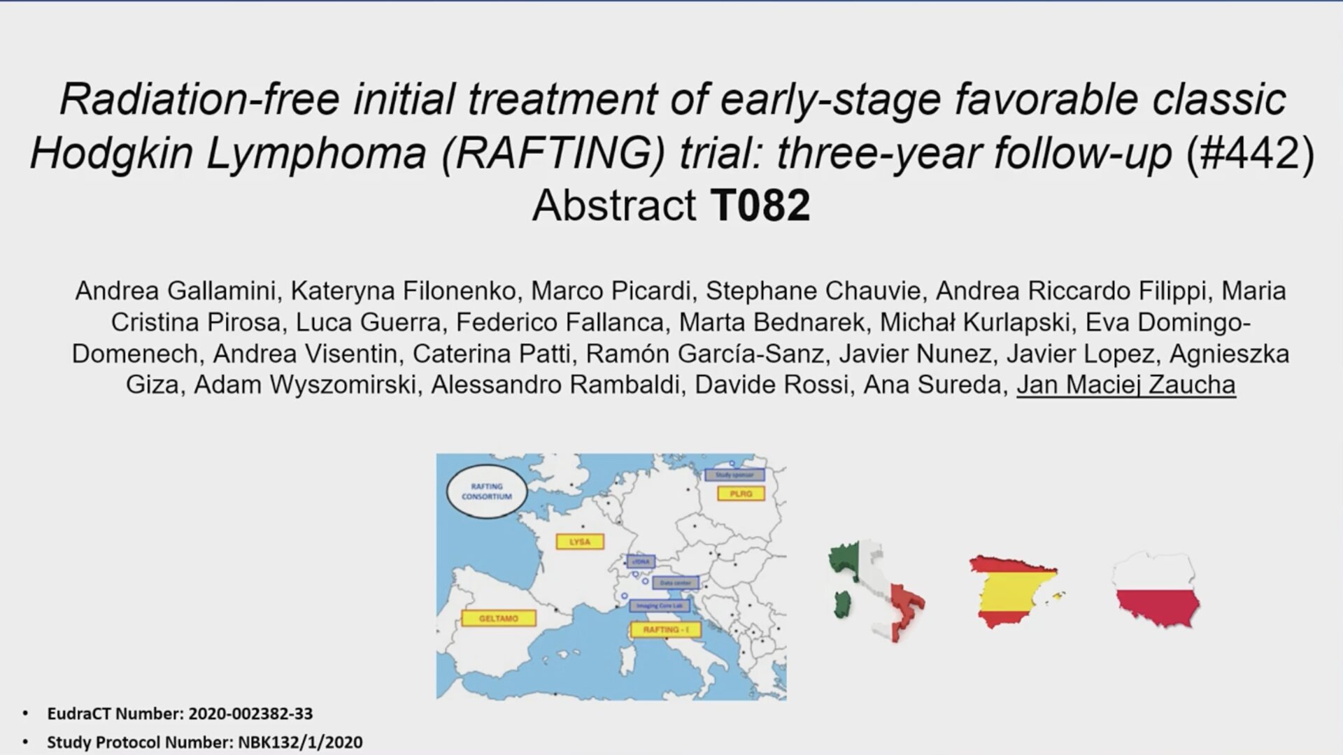 Abstract T082: Radiation-free initial treatment of early-stage favorable classic Hodgkin Lymphoma (RAFTING) trial: three-year follow-up