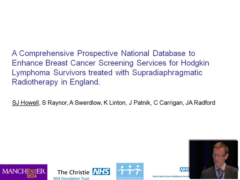 A Comprehensive Prospective National Database to Enhance Breast Cancer (BC) Screening Services for Hodgkin Lymphoma (HL) Survivors Treated with Supradiaphragmatic Radiotherapy (SRT) in England